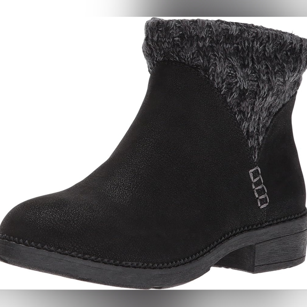 Skechers Women’s Elm Black Sweater Knit Sporty Ankle Boots –Size 10
